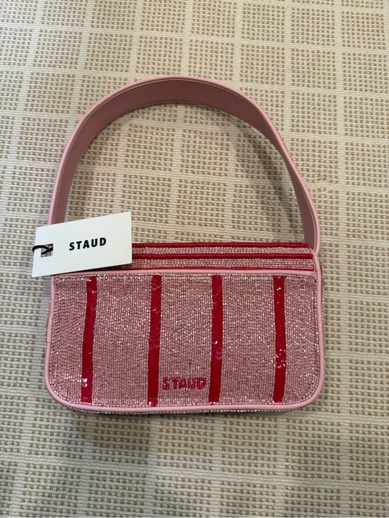 STAUD Handbags - STAUD Tommy Beaded Bag in Montauk Stripe